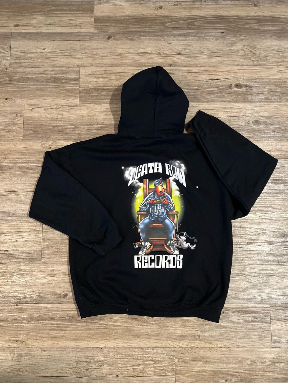 Death Row Records Black Hoodie Pullover Big Logo Size XLarge